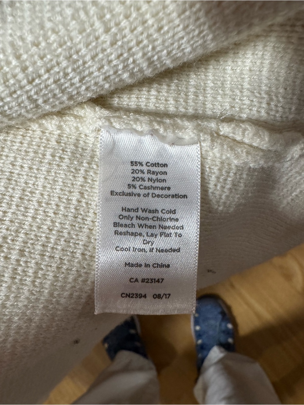 Talbots Cream Cardigan with Black Tipping, Size 3X Petite - Picture 4 of 4